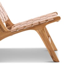 Casey Woven Cowhide Leather Lounge Chair